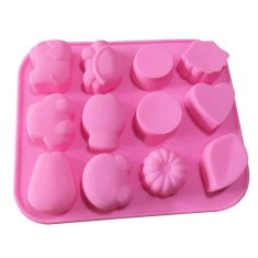 Forma de Turnat, Zamo, DYI, din Silicon, Animale, Inimioare si Flori, Roz