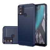 Husa carbon anti-soc pentru nokia c22, protectie premium blue, tech protects, blue
