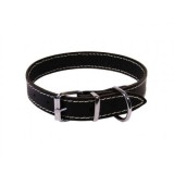 Zgarda caini adult piele naturala neagra 2.5 48 cm