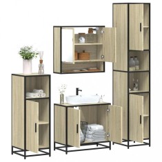 Gossi set de mobilier de baie din 4 piese din lemn de stejar sonoma