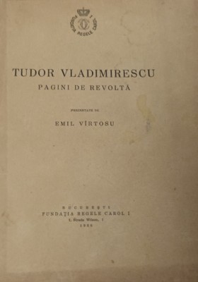 TUDOR VLADIMIRESCU PAGINI DE REVOLTA EMIL VIRTOSU foto