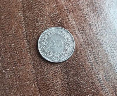 C50 - Moneda foarte veche - Elvetia - 20 rappen - 1991 foto