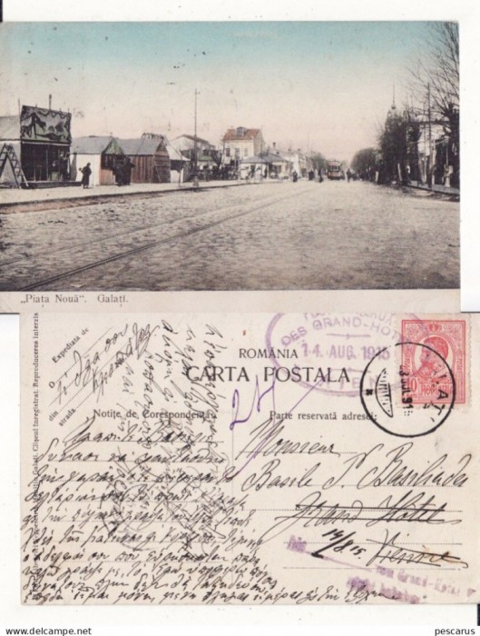 Galati- Piata Noua - rara, cenzura militara