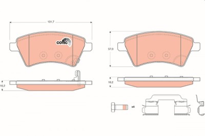 TRW GDB1673 COTEC set placute frana,frana disc foto