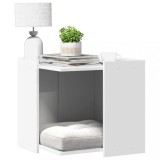 VidaXL Cutie pentru litieră pisici, alb, 53x53x51 cm, lemn prelucrat