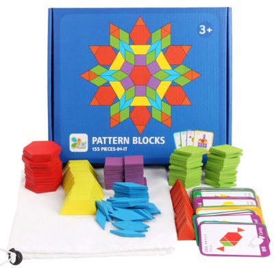 Jucărie de lemn Tangram cu forme creative, puzzle, 155 de bucăți foto