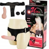 Cumpara ieftin Strapon Femei Lybaile CyberSkin 16,9 cm - Natural cu Chilot Universal