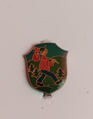 QW9 K 43 - Insigna - tematica turism - simbol calator prin munti