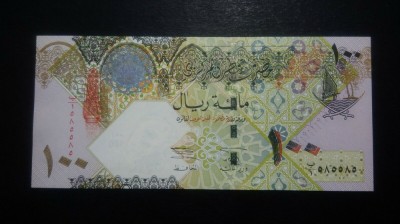 QATAR █ bancnota █ 100 Riyals █ 2003 █ P-24 █ UNC █ necirculata foto