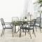vidaXL Set scaune de grădină stivuibile, 5 buc., antracit, oțel vopsit 3283769