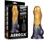 Dildo Aerosx Gonflabil, Silicon Dubla Densitate, Galben/Albastru, 21 cm