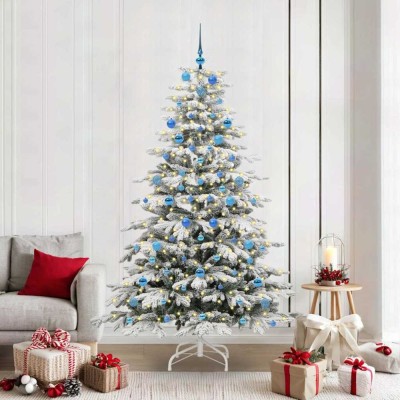 vidaXL Brad de Crăciun artificial cu ramuri articulare Alb 210 cm 3395656 foto