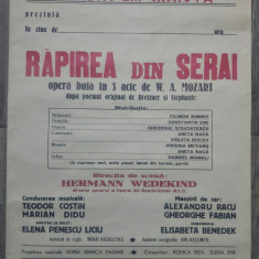 Rapirea din Serai/ afis Filarmonica Oltenia, Opereta din Craiova