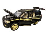 Macheta Toyota Land Cruiser neagra 1:24 cu sunete si lumini deschide usile si capotele motor si portbagaj