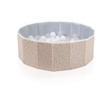 Cumpara ieftin Piscina uscata pliabila cu bile, BabyJem, 30x83 cm, 100 bile albe, somon