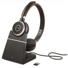 Casti cu microfon Jabra Evolve 65 SE UC Duo Stand, On-Ear, Bluetooth/USB (Negru)