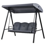 Balansoar gradina, 3 locuri, copertina impermeabila, 205x118x184 cm, gri