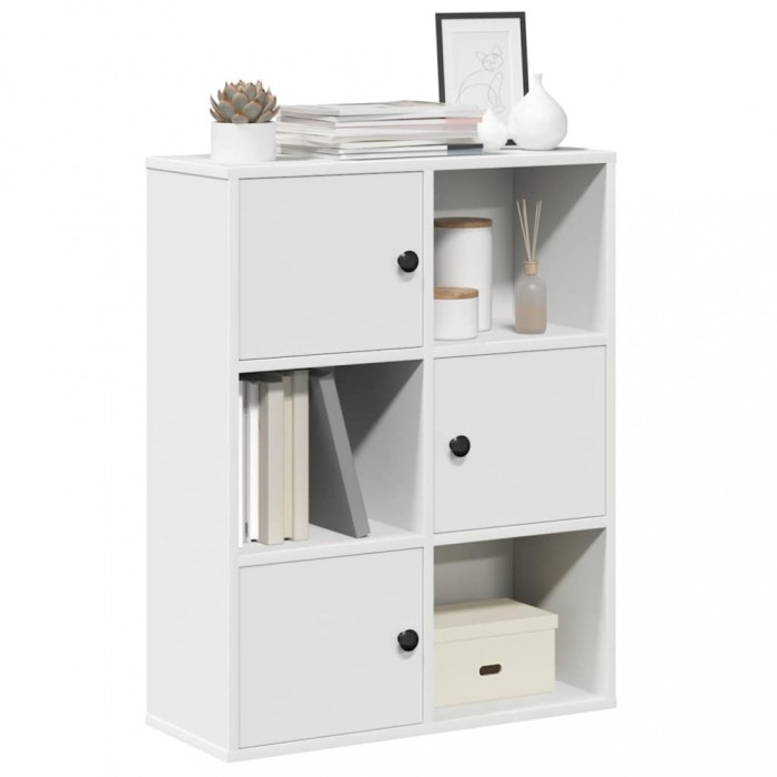 Gossi biblioteca, alb, 60x24x76,5 cm, lemn prelucrat