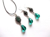 set colier si cercei cu cristale si marcasite 37403