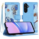Husa flipcraft pentru samsung galaxy a15 4g / a15 5g - protectie 360, design floral, vibrant&Acirc;&nbsp;blue