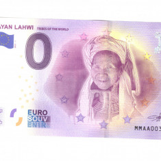 Bancnota souvenir Myanmar 0 euro Kayan Lahwi Tribes of the world 2021-1, UNC
