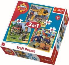 PUZZLE TREFL 3IN1 POMPIERUL SAM foto