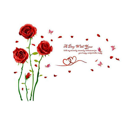 Sticker decorativ, Trandafiri rosii, 190 cm, 780STK foto