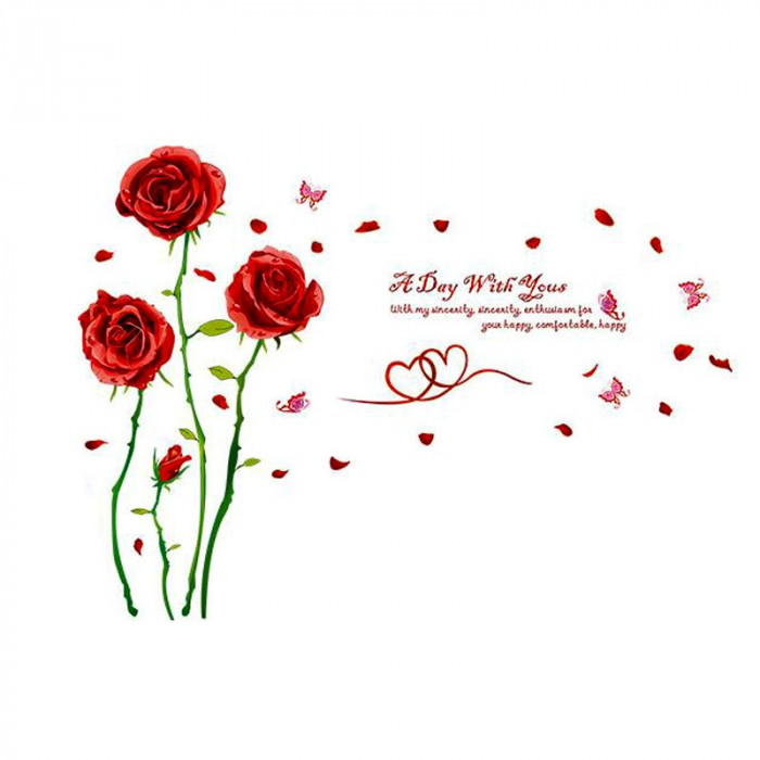Sticker decorativ, Trandafiri rosii, 190 cm, 780STK