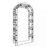 Cumpara ieftin Arcada de gradina, negru, 116x45x240 cm, otel