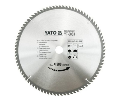 Disc fierastrau wolfram pentru lemn 350 mm x 84T YATO foto