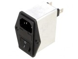 Conector de alimentare AC soclu tată 10A 250VAC C14