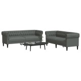 VidaXL Set de canapele, 2 piese, gri &icirc;nchis, material textil