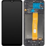 Display cu Touchscreen MP compatibil cu Samsung Galaxy A02 A022 / M02 M022, cu Rama, Negru