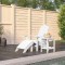 Scaun de grădină Adirondack cu masă și taburet, alb, HDPE