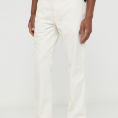 Levi's pantaloni de bumbac culoarea bej, drept