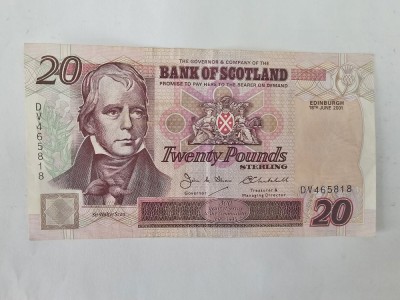 Scotia 20 Sterling Pounds 2001 Noua,Rara foto
