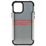 Husa iPhone 12, TPU+PC, Fibra Carbon, Verde Light