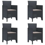 VidaXL Scaun pentru Grădină 4 pcs Antracit Dimensiune: 53 x 49 x 85 cm 847469