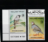 Maroc 1987-Fauna,Pasari,serie 2 valori,dantelate,MNH,Mi.1131-1132, Nestampilat