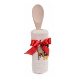 Cumpara ieftin Set prosop bucatarie si lingura Craciun IIVI 38 x 64 H, 28 H