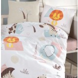 Lenjerie de pat pentru copii- model Swet Zoo bumbac ranforce, 4 piese
