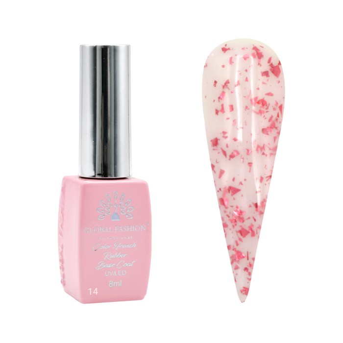 Baza Foil, baza cauciucata pentru unghii, Global Fashion, 8ml, 14