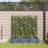 VidaXL Ghivece de Grădină 1 buc Zăbrele Gri 120 x 40 x 126 cm Plastic