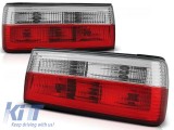 Set de stopuri tuning potrivit pentru BMW Seria 3 E30 sedan 1987-1990, E30 cabrio 1990-1994, E30 touring 1992-1994, cu baza rosie si alba, stanga si d