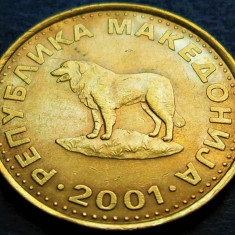 Moneda 1 DENAR - MACEDONIA, anul 2001 * cod 1961 A