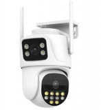 Cumpara ieftin Camere de supraveghere exterior ICsee lentila duala 6MP CCTV PTZ fara fir Wifi FHD 2.4 G Camera de retea cu Detectarea miscarii, Night Vision, Reziste