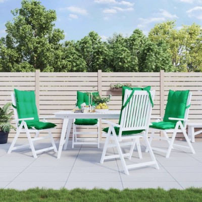 Perne scaun cu spătar &amp;icirc;nalt, 4 buc, verde, țesătură Oxford foto