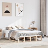 Gossi cadru de pat fara saltea, 135x190 cm, lemn masiv de pin