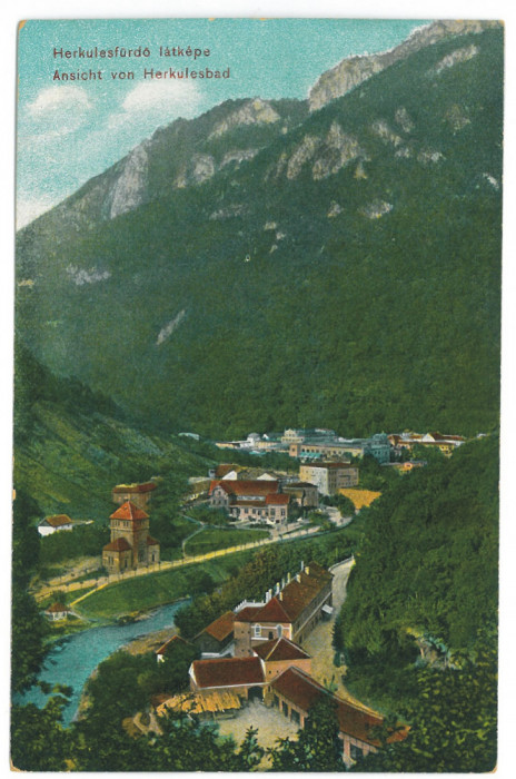5458 - Baile HERCULANE, Panorama, Romania - old postcard - unused
