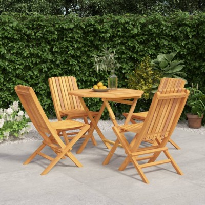 vidaXL Set masă pentru grădină, lemn masiv de tec, 5 piese 3155027 foto